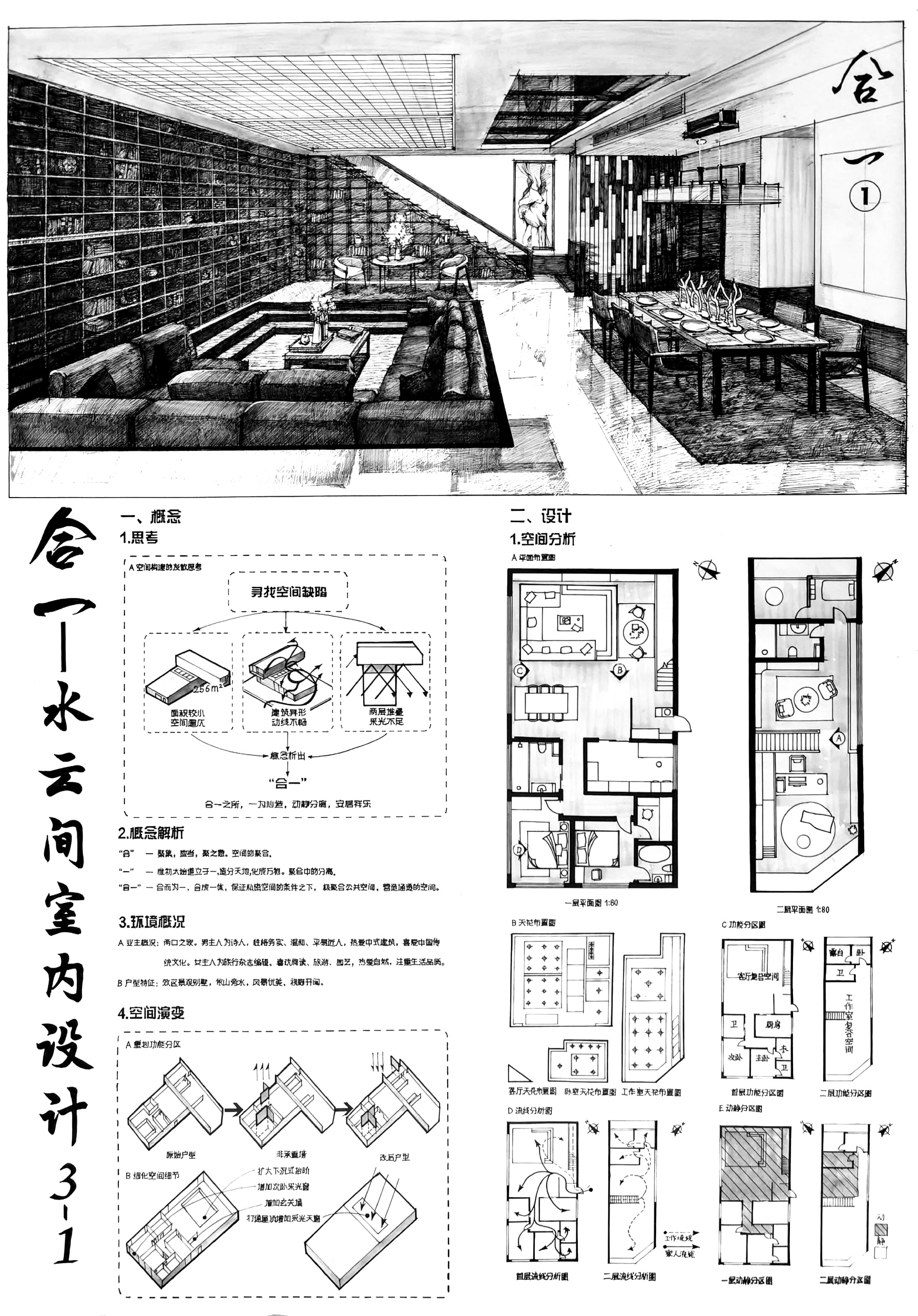 E:\2020国际大学生手绘艺术与设计大赛\参赛作品\手绘设计类\手绘设计类 南开大学 合一 水云间室内设计方案 华庭越\合一 水云间室内设计方案1.jpg